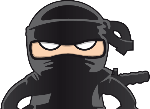 un ninja habillé en noir