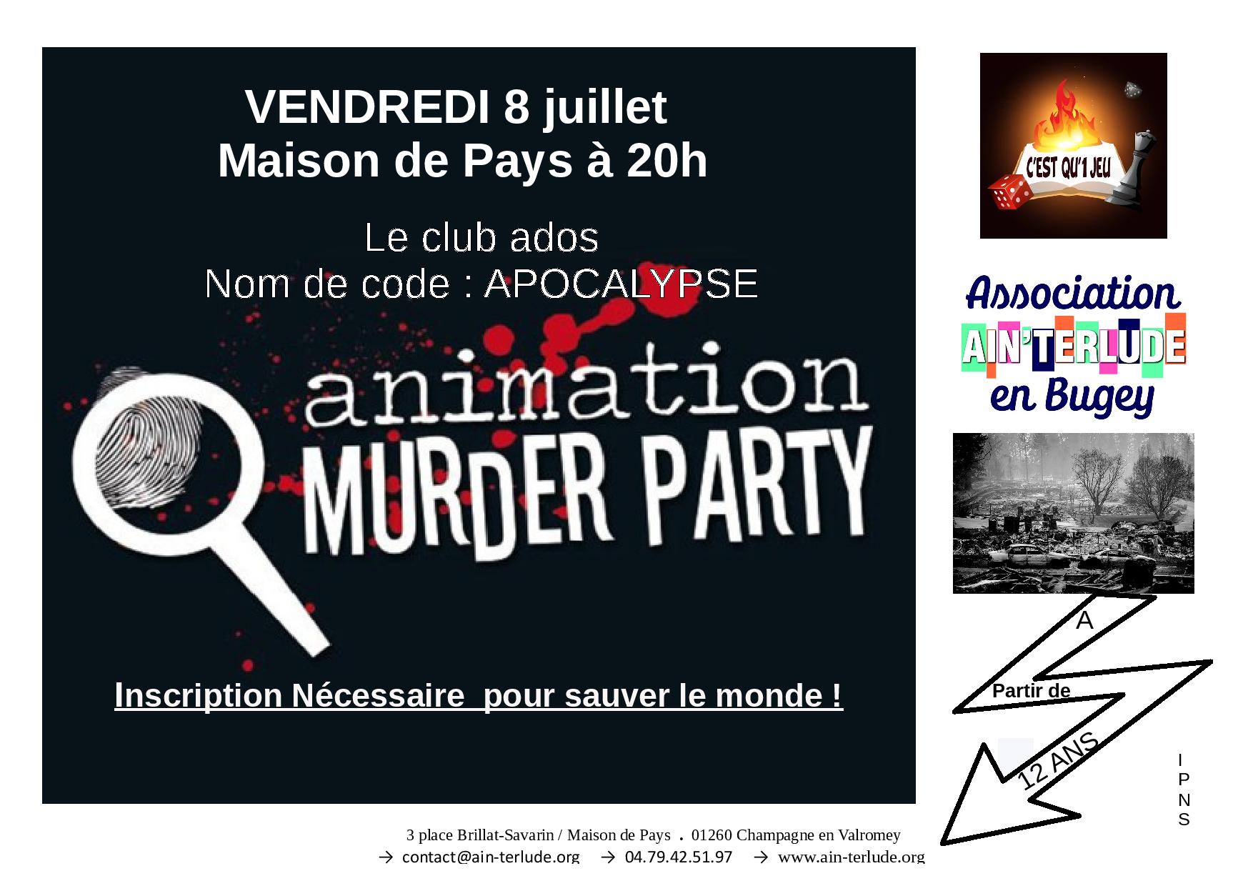miniature de l'affiche de l'animation murder party